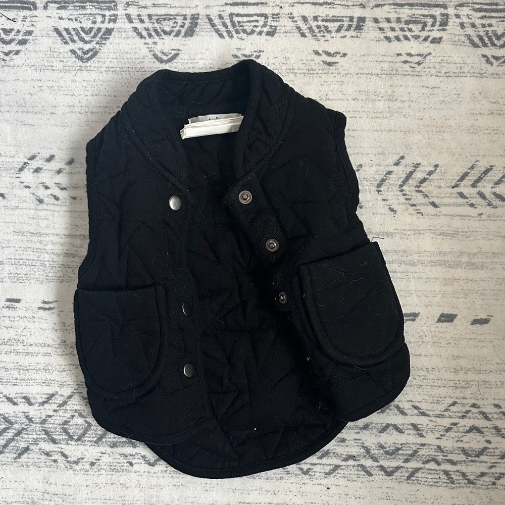Kids Black Quilted Vest
